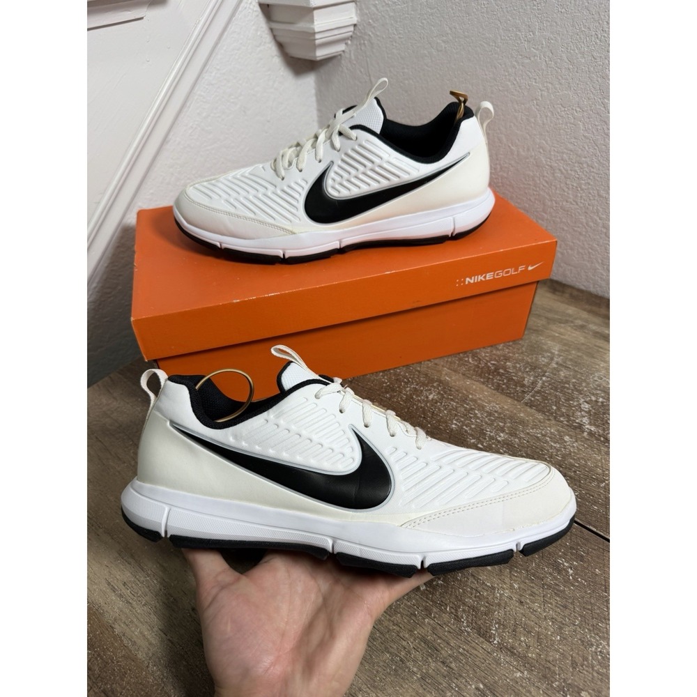 Nike Explorer 2 Spikeless Golf Shoes White Black 849957-100 Mens Size 10.5
